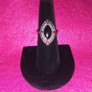 Black Onyx Marcasite Ring